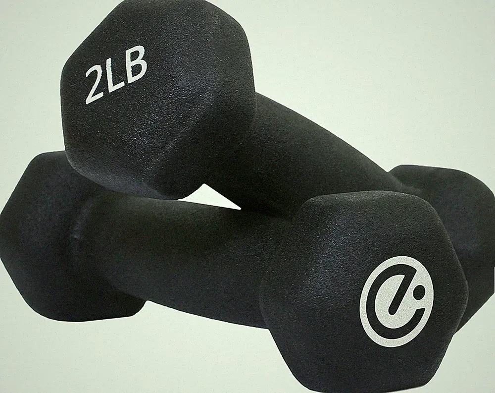 2 lb Black Dumbbell Set - Pair (Model ECHDB-2)