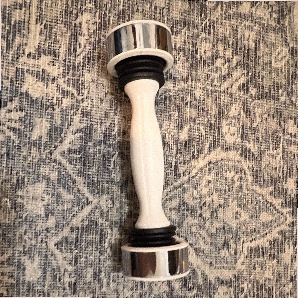 2 lb Fixed Weight Hand Dumbbell, Single, Plastic/Metal, White/Silver/Black