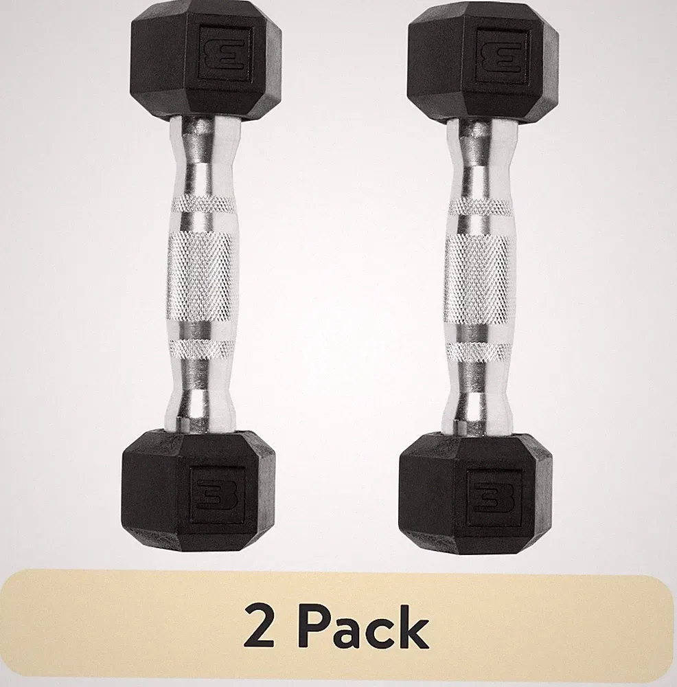 (2 pack) CAP Barbell, 3lb Rubber Hex Dumbbell, Single