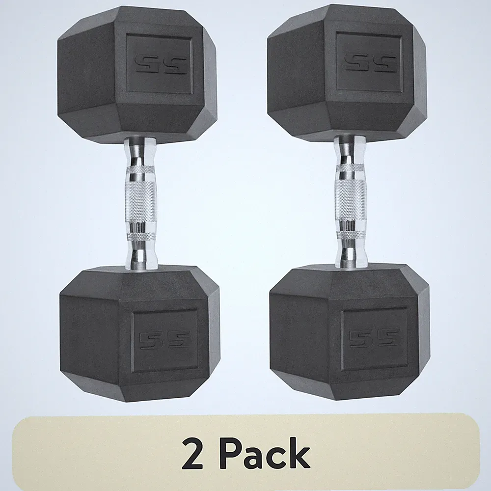 (2 pack) CAP Barbell, 55lb Coated Hex Dumbbell, Single