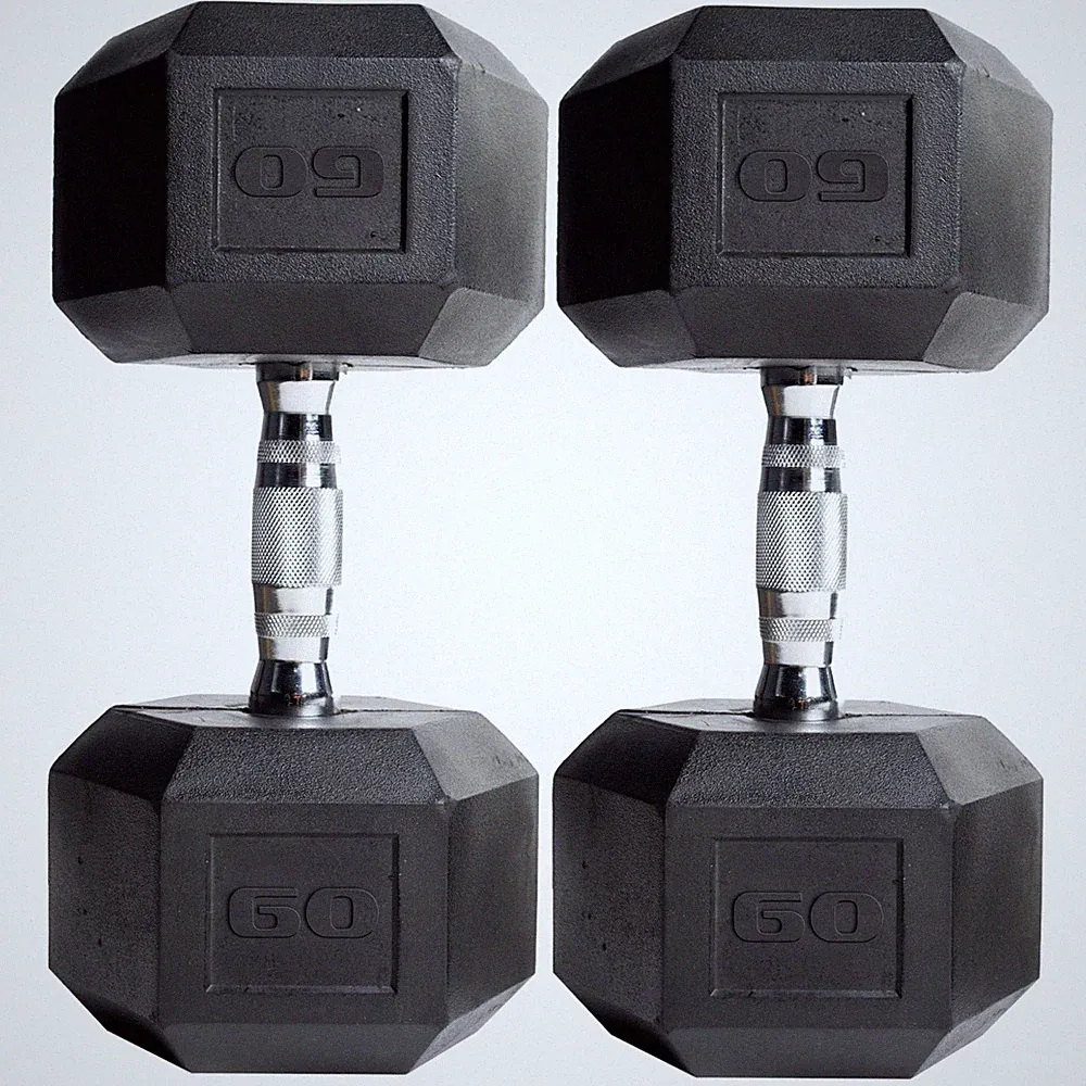 (2 pack) CAP Barbell, 60lb Coated Hex Dumbbell, Single