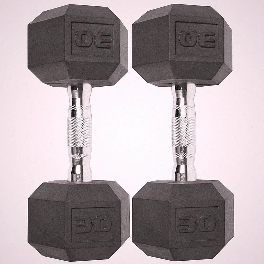 (2 pack) CAP Barbell Coated Hex Dumbbell, Single 30 lbs