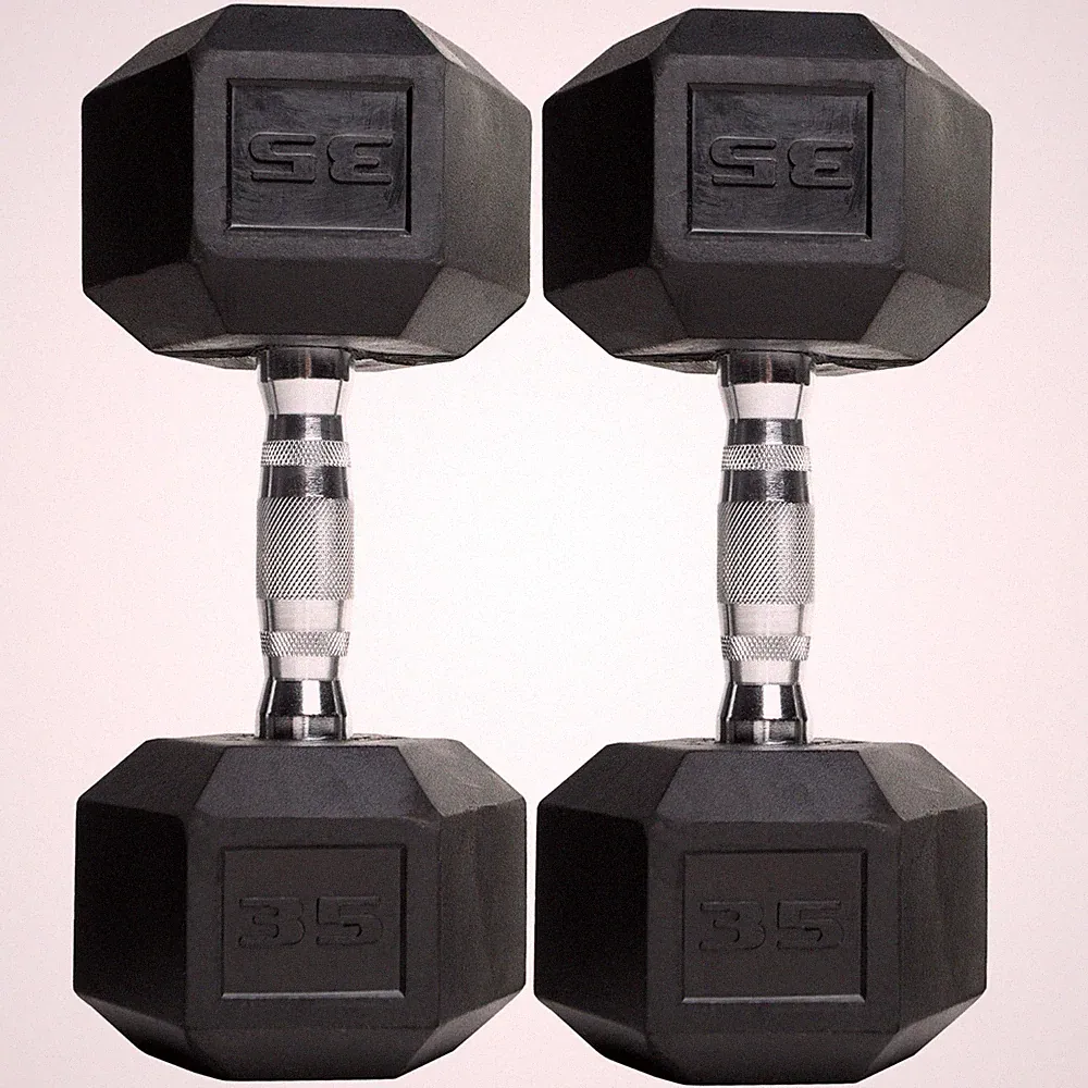 (2 pack) CAP Barbell Coated Hex Dumbbell, Single 35 lbs