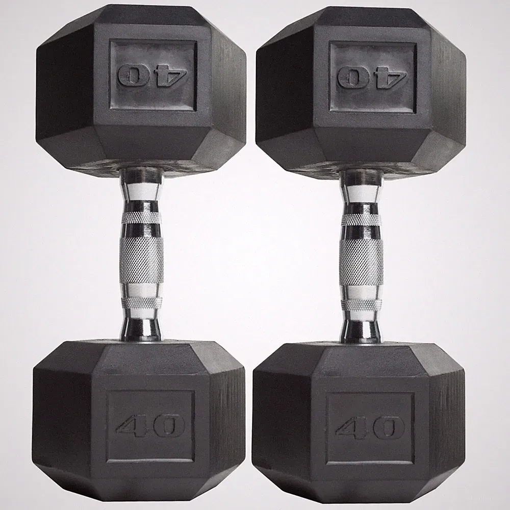(2 pack) CAP Barbell Coated Hex Dumbbell, Single 40 lbs