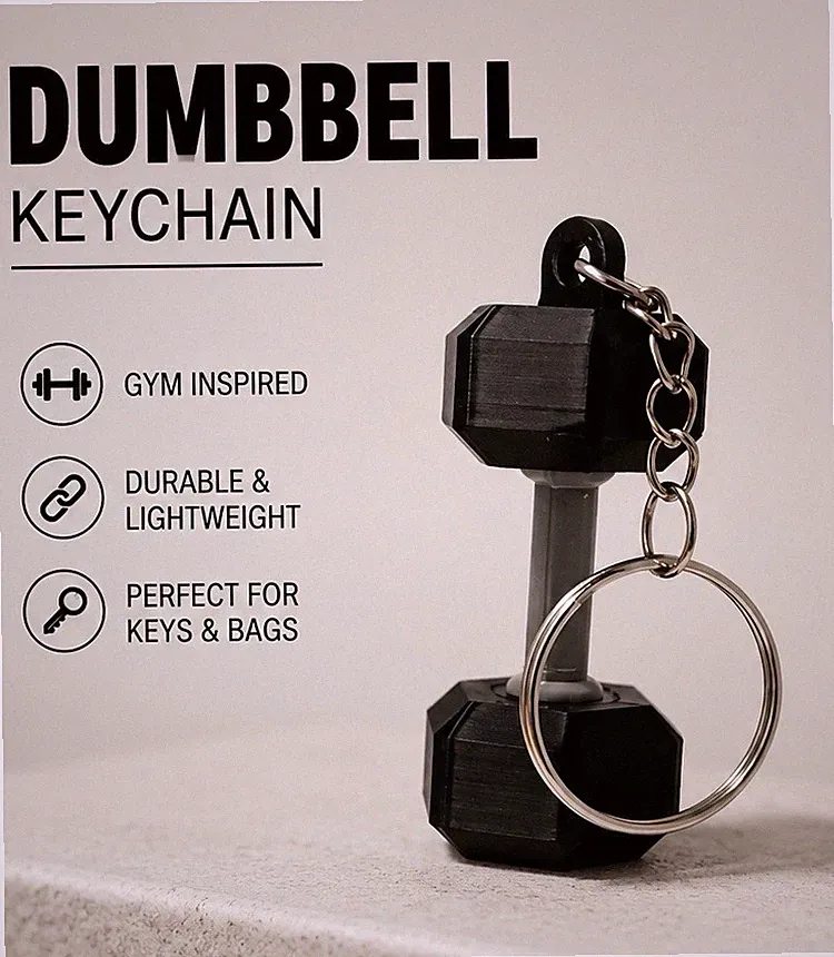 2 pack Mini Dumbbell Keychain – 3D Printed Gym-Inspired Key Ring