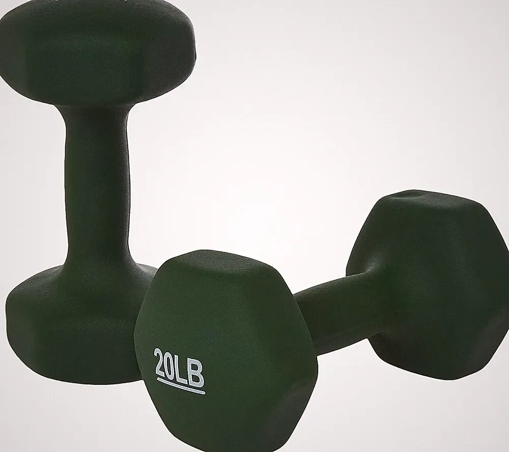 2-Pack Neoprene Dumbbell Set 10-20LB Hexagon Non-Slip Workout Home Fitness