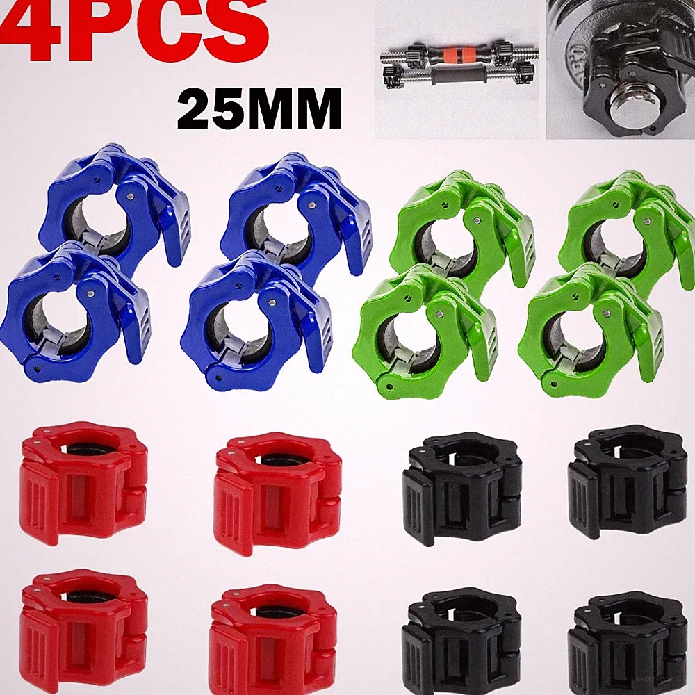 2 Pair 1inch Bodybuilding Spinlock Collars Barbell Lock Dumbell Clips Clamp US