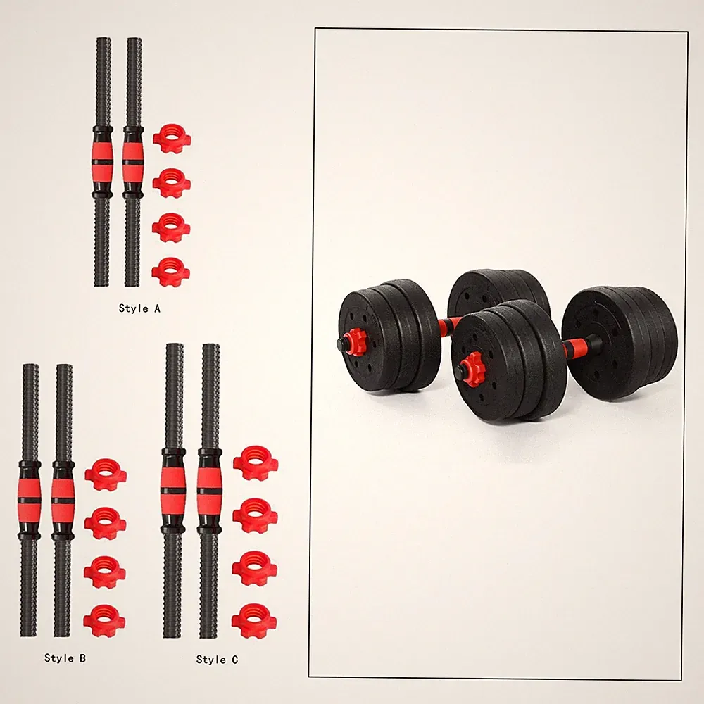 2 Pieces Dumbbell Barbell Bar Comfortable Easy to Install with 4 Collars for