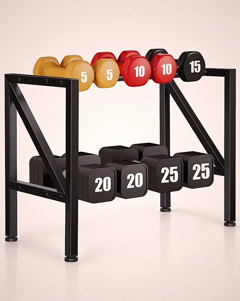 2-Tier Dumbbell Rack Stand Only - Small Weight Rack for Home Gym, Heavy-Duty...