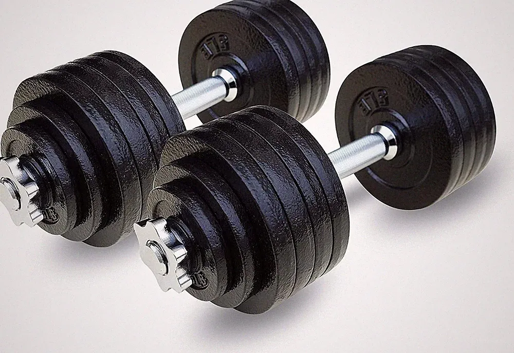 2 X 52.5 LBS Adjustable Cast Iron Dumbbells 105 Lbs