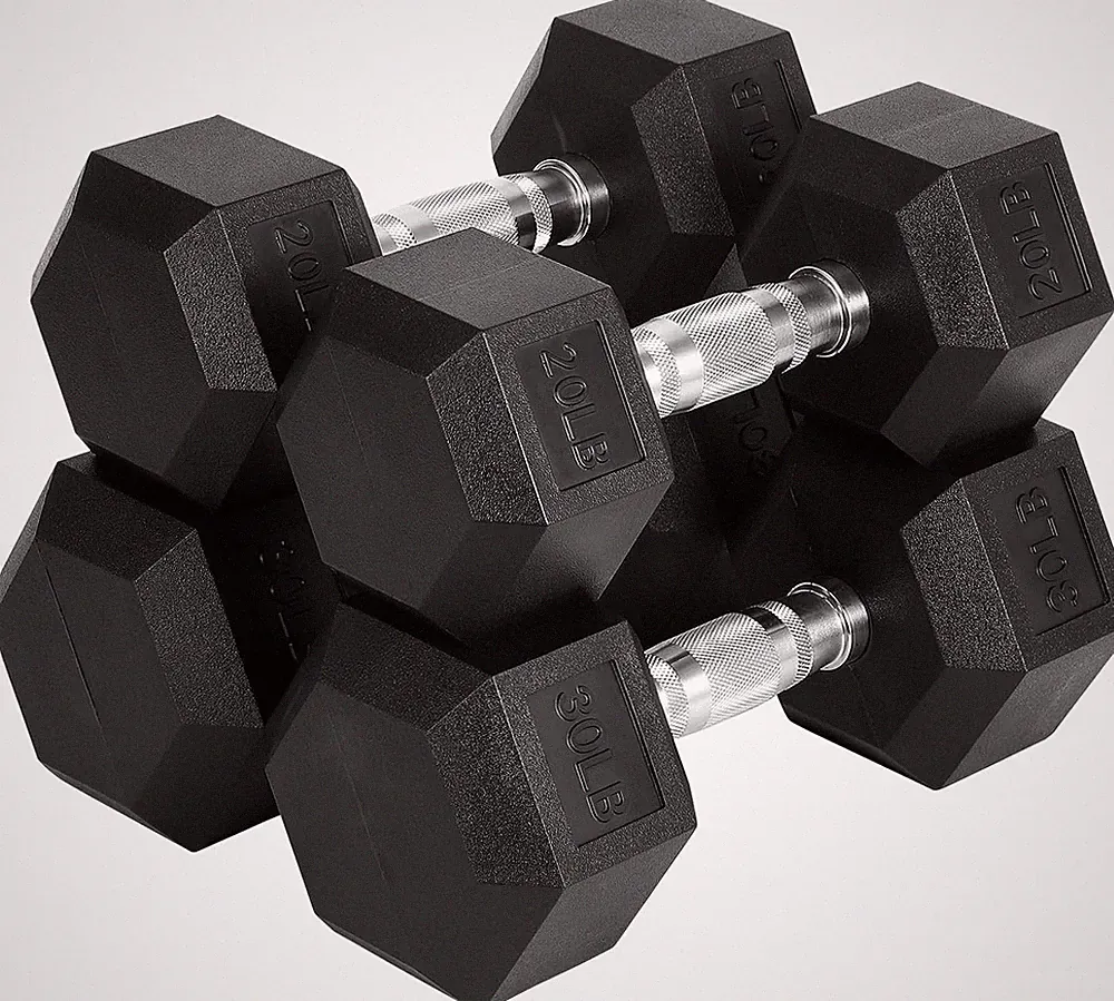 20/30LBS Hex Dumbbell Set Hand Weights Dumbbells Pair Strength Training for Home