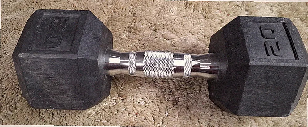 20 lb DUMBBELL Rubber Coated Hex 20 pound Hand Weight