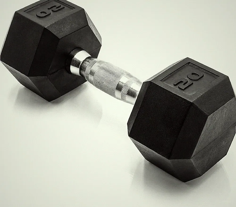 20 - lb Hex Dumbbell - Black/Silver Single