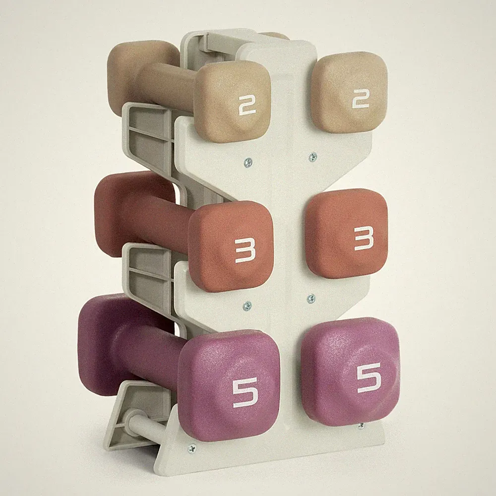 20 LB Neoprene Dumbbell Set with Storage Rack – Non-Slip, Anti-Roll Hand Weig...