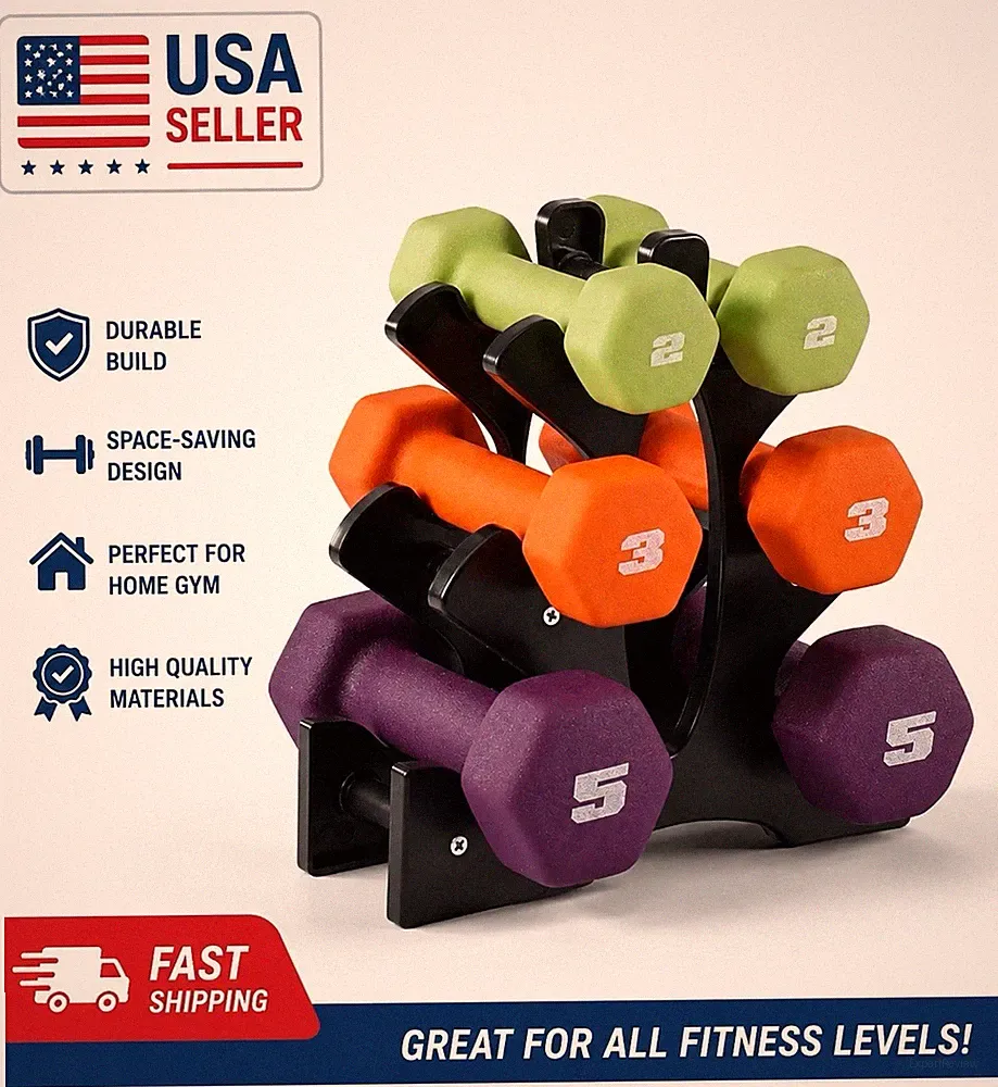 20 LB Set Of Neoprene Dumbbell Weights Pairs & Sets | Multiple Colors