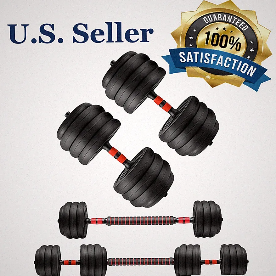 2020 New Version Adjustable Weight 88 LB Dumbbell Barbell Kit Gym Workout Tool