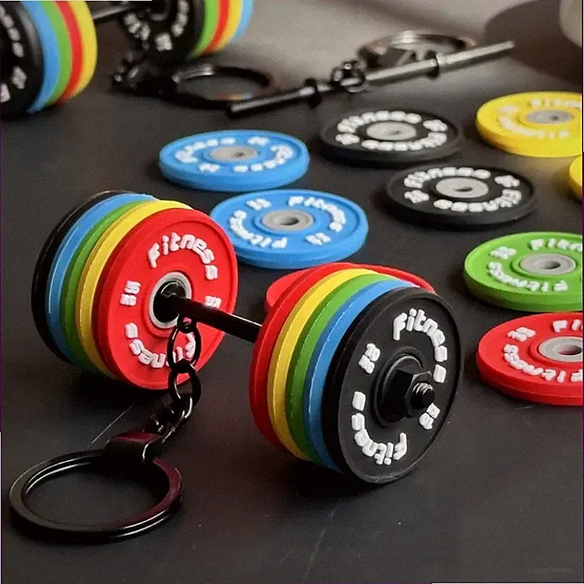 2025 Barbell Keychain DIY Silicone Dumbbell Keychain Gym Gifts Fitness Pendant