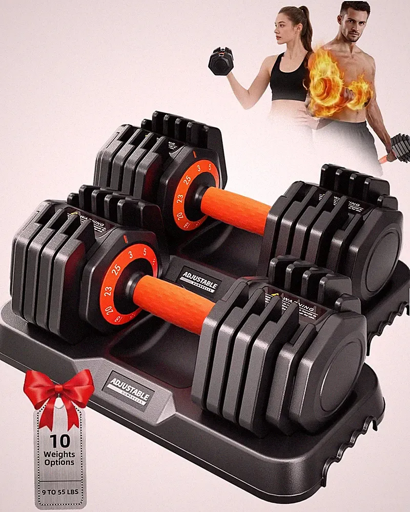 2026 Latest Adjustable Dumbbell Set, Total 110lb/50lb Adjustable Dumbbells wi...