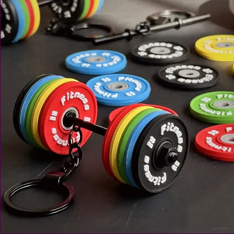 2026 New Barbell Keychain Silicone Dumbbell Gym Gifts Fitness Trainer Pendant