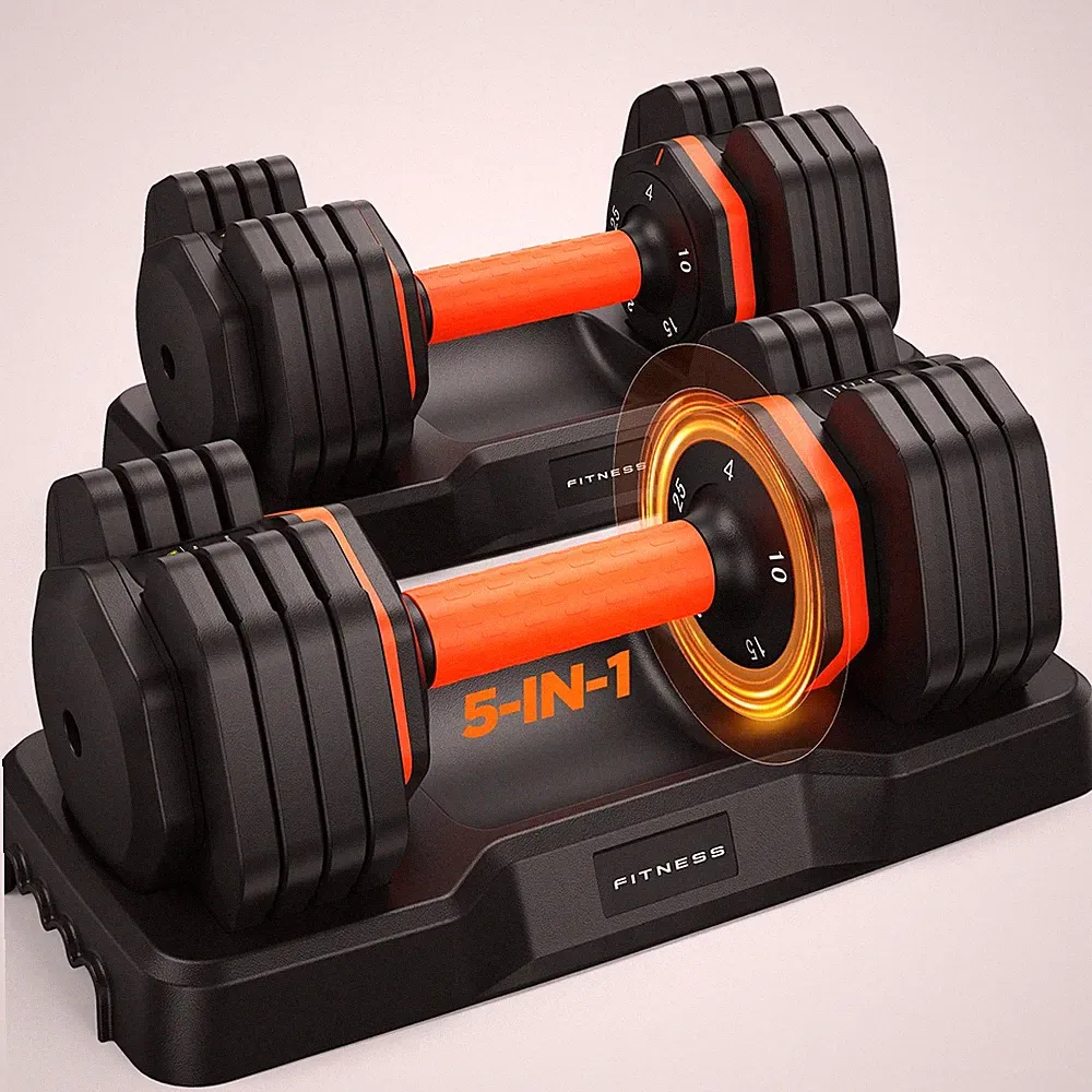 2026 Updated Adjustable Dumbbell Set of 2, 5-in-1 Weights Dumbbell Set with S...