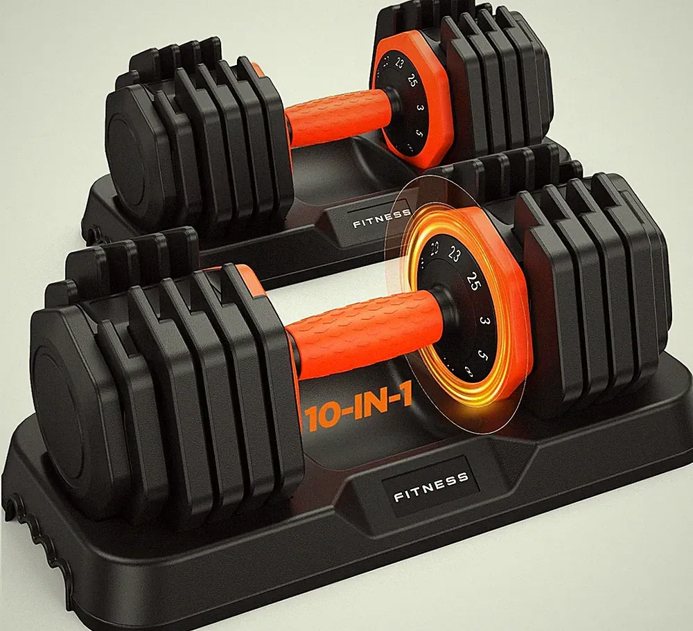 2026 Updated Adjustable Dumbbell Set of 2, 50Lbs Weights Dumbbell Set with St...