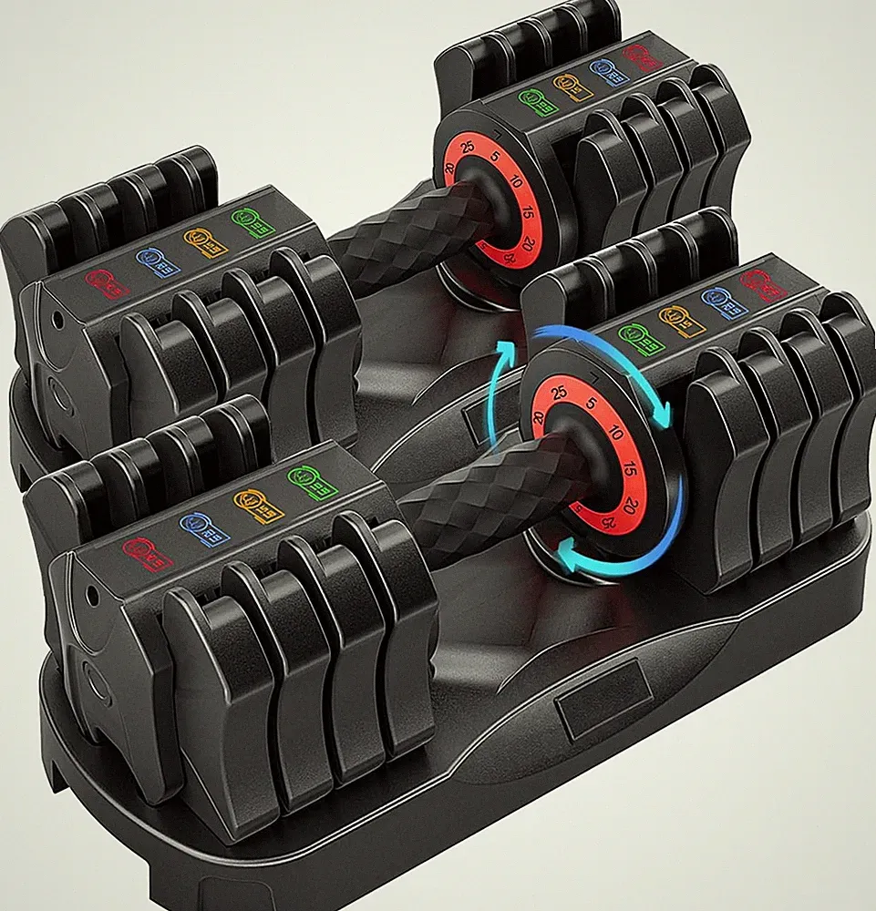 2026 Upgrade 25LB Adjustable Dumbbell, 5-in-1 Fast Weight Change with Anti-Slip