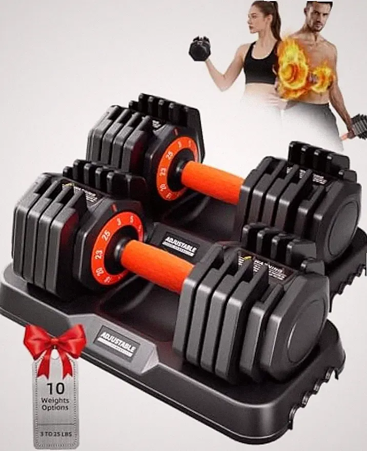 2026 Upgrade Adjustable Dumbbell Set 25lb/50lb Small Increment in 3-6lb 1 Hand