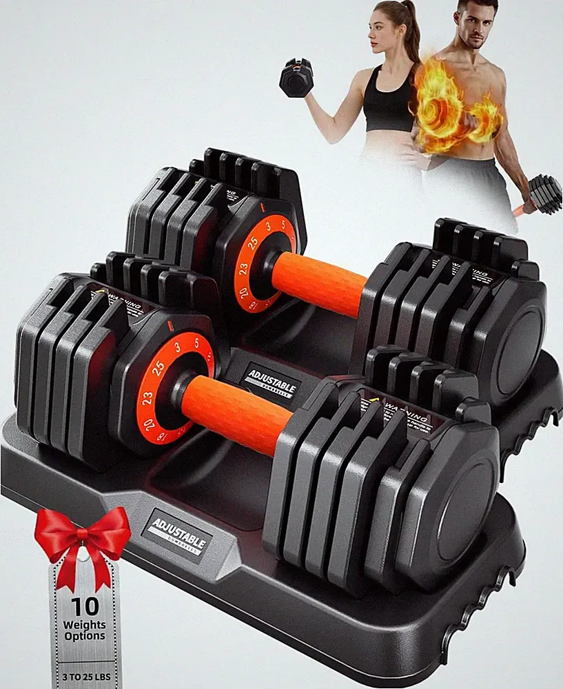 2026 Upgrade Adjustable Dumbbell Set 25lb/50lb, Small Increment in 3-6lb, 1 Hand
