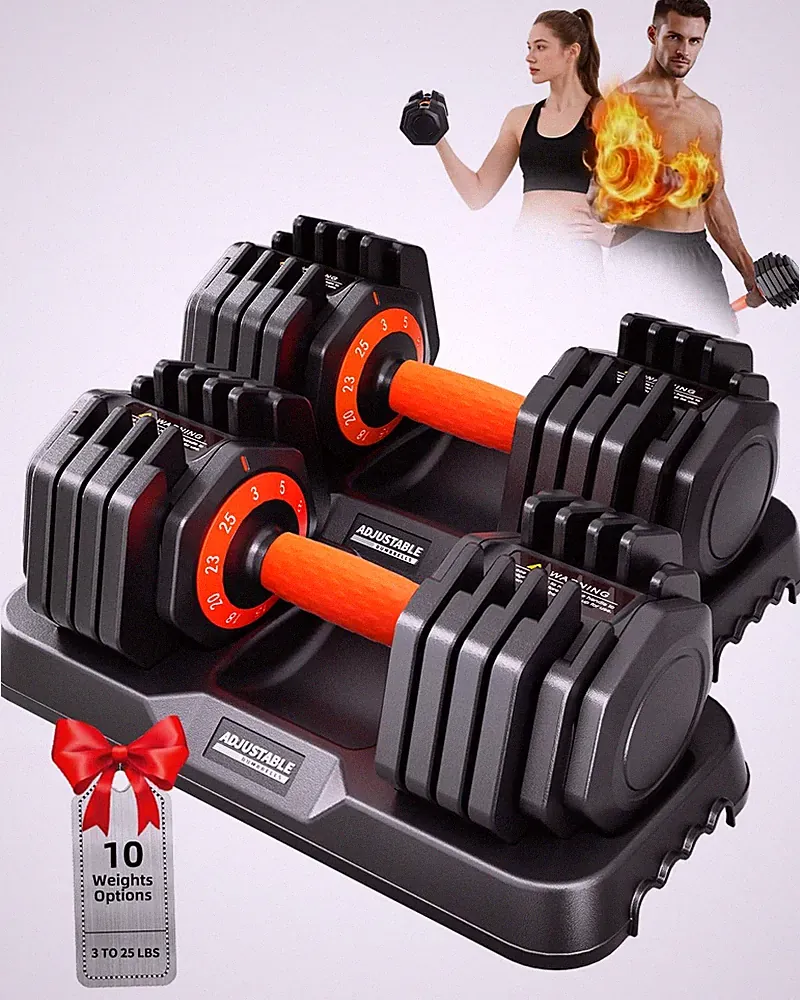 2026 Upgrade Adjustable Dumbbell Set 25lb/55lb, Small Increment in 3-6lb, 1 H...