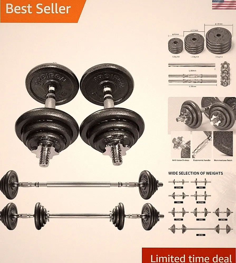 20kg/30kg Adjustable Dumbbells Weights set for Men Women, Cast Iron Dumbell B...