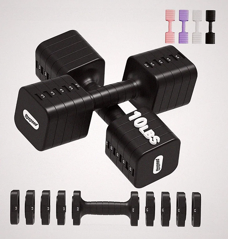 20LB Adjustable Dumbbell Set Hand Weights for Women Men, Exercise Fitness dum...
