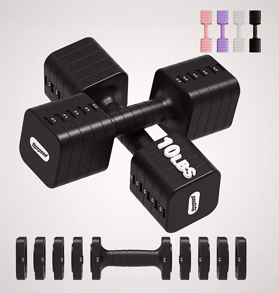 20LB Adjustable Dumbbell Set Hand Weights for Women Men, Exercise Fitness dum...