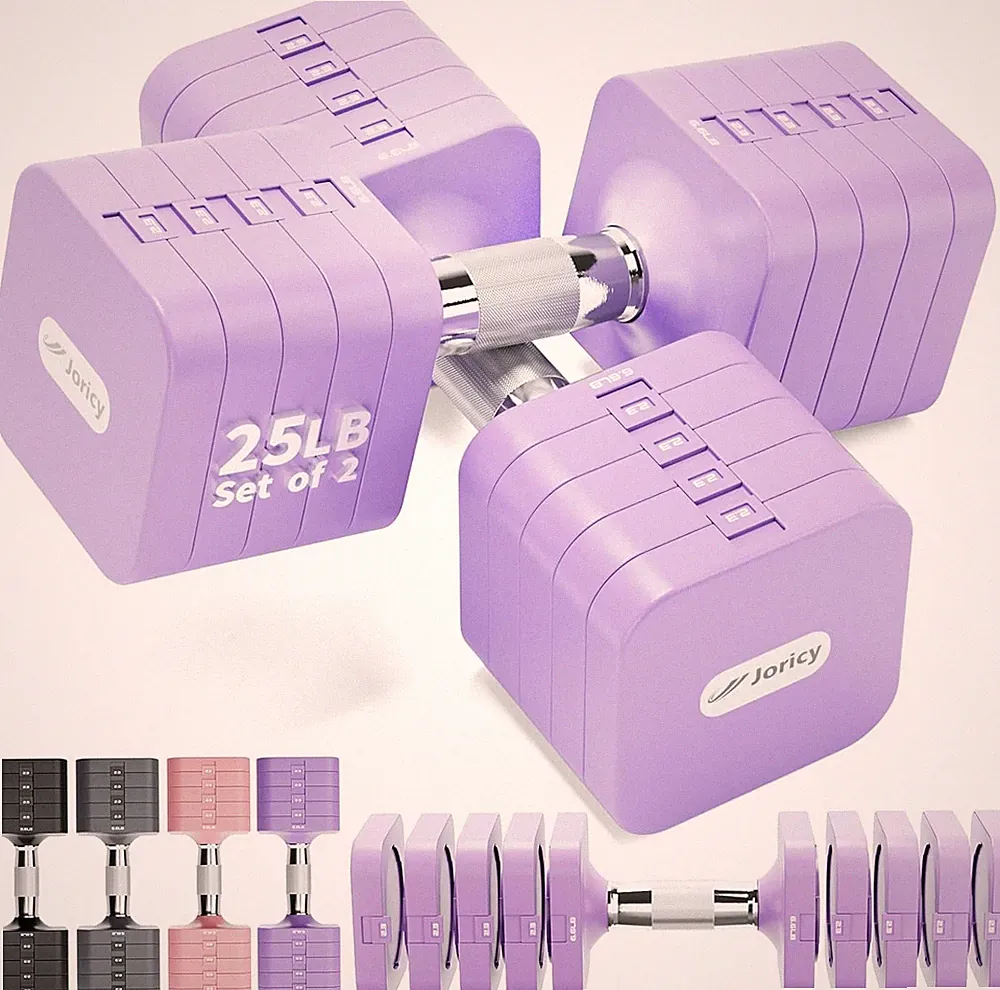 20LBS 40LBS 50LBS Dumbbells Adjustable Dumbbell Set of 2, Hand Weights for Women