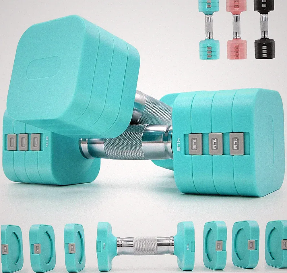 20LBS Adjustable Dumbbell Set, 4 in 1 Free Weights Dumbbells Set For,4Lb 6Lb 8Lb
