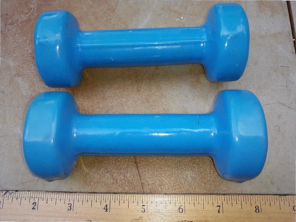20PP06 PAIR OF BELL DUMBBELLS, 2# EACH, GOOD CONDITION