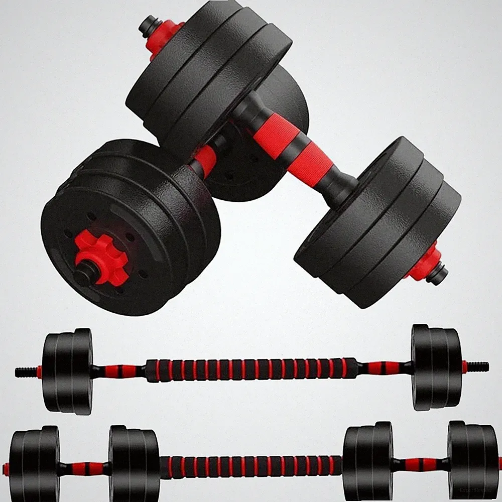 22Lbs 3 In 1 Adjustable Dumbbell Set Free Weight Barbell For Home Gym