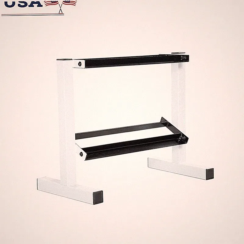 24 in Two-Tier Dumbbell Rack For Home Gym Dumbbells Kettlebell Weight Rack NEW