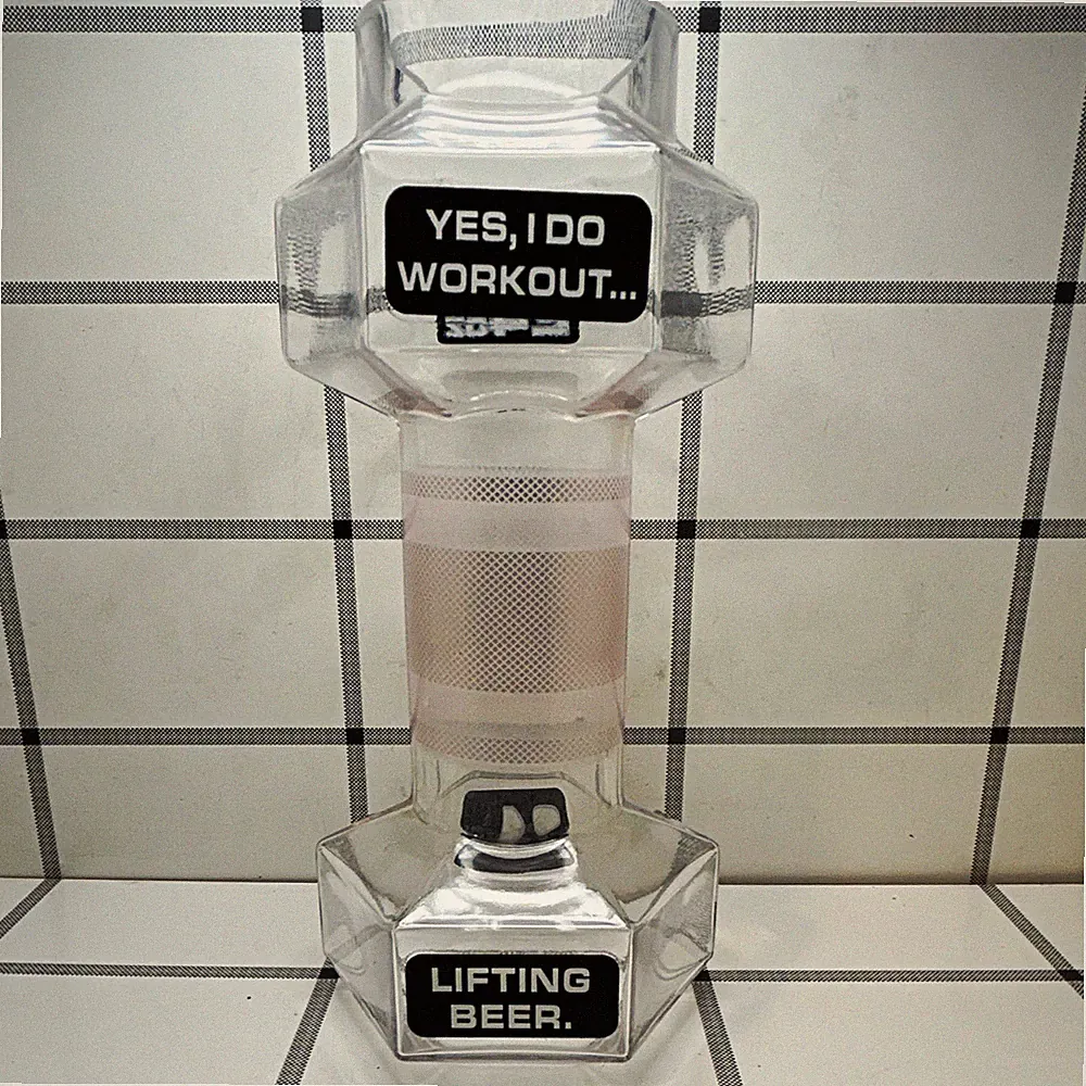 24 oz Clear Glass Dumbbell Shaped Novelty Beer Glass Mug
