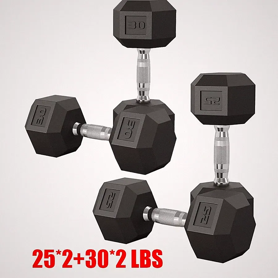 25/30LBS Hex Dumbbell Set Hand Weights Dumbbells Pair Strength Training for Home