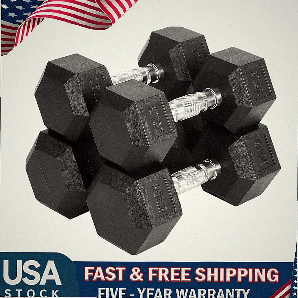 25/30LBS Hex Dumbbell Set ,Strength Training Hand Weights Dumbbell for Home Gym