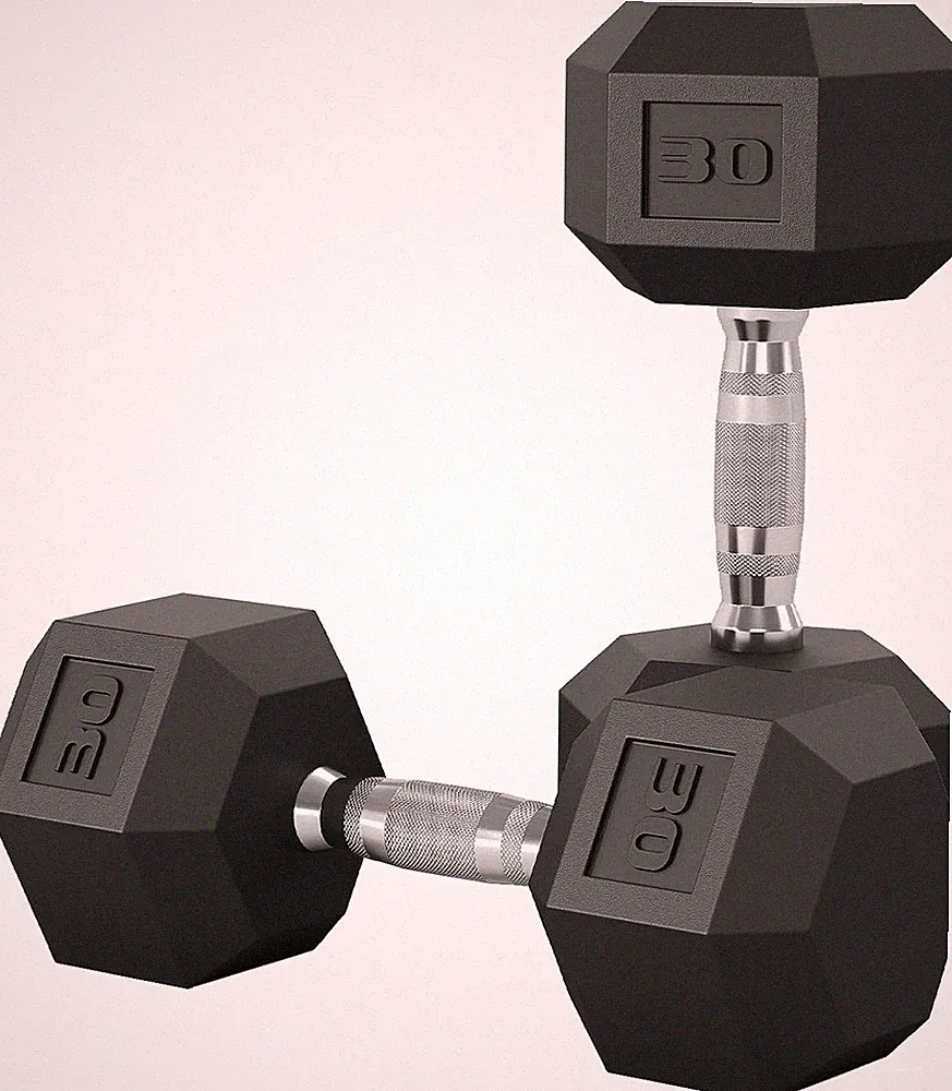 25-50 LB Hex Dumbbell Set of 2, Hand Weights Dumbbells Pair with Cast Iron Core