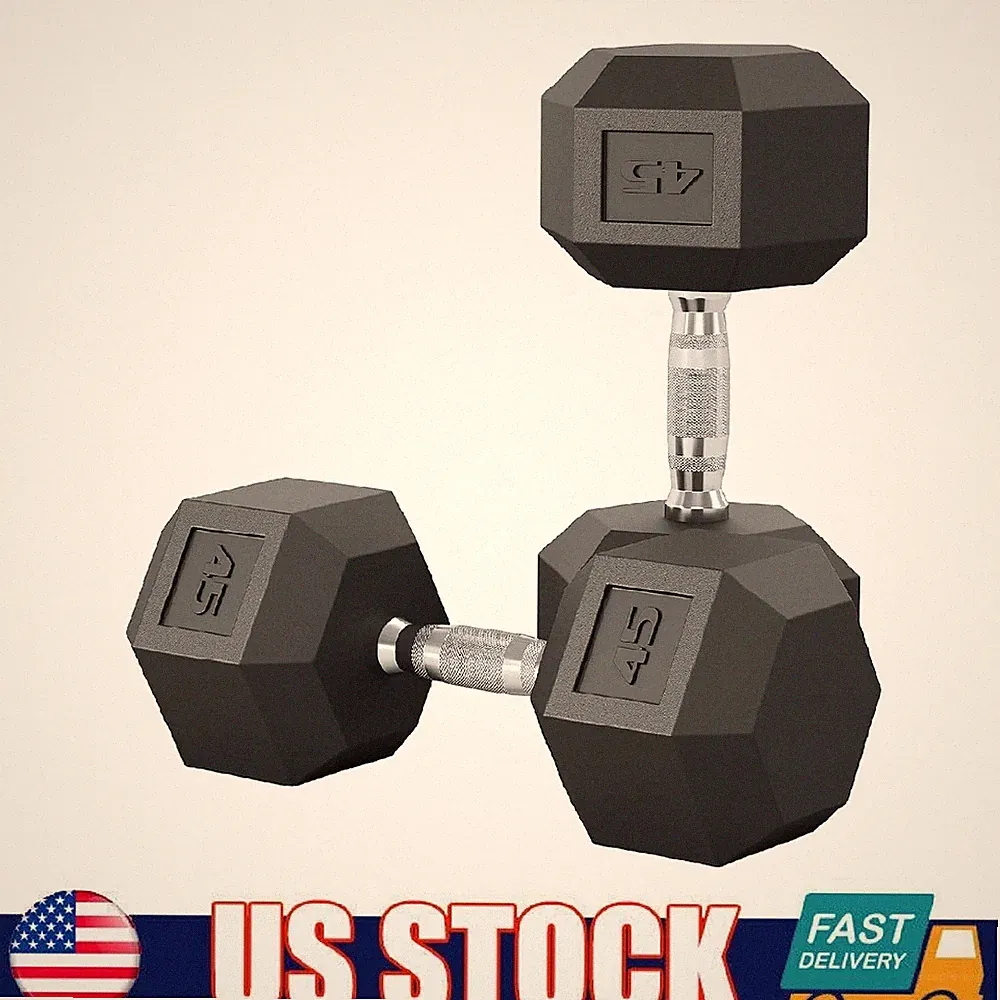 25-50LBS Hex Dumbbell Set ,Strength Training Hand Weights Dumbbells Pair Fitness
