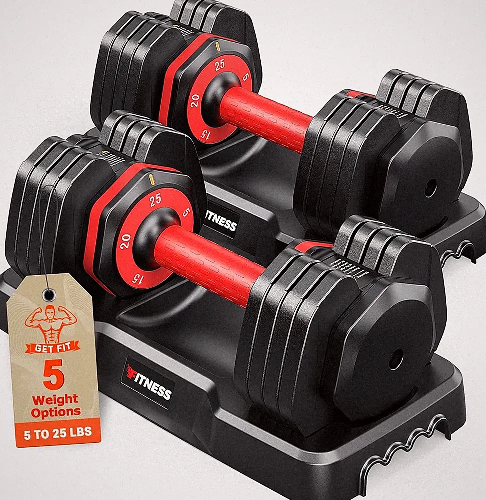 25 Lbs*2 Adjustable Dumbbells Set Home Weight Dumbbells Set Exercise Equipment