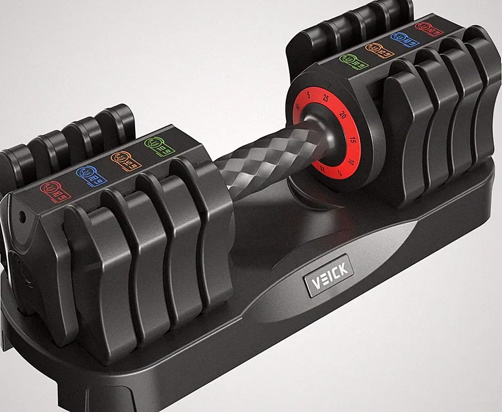 25 lbs Adjustable Dumbbell with Anti-Slip Turning Handle, Fast Adjust