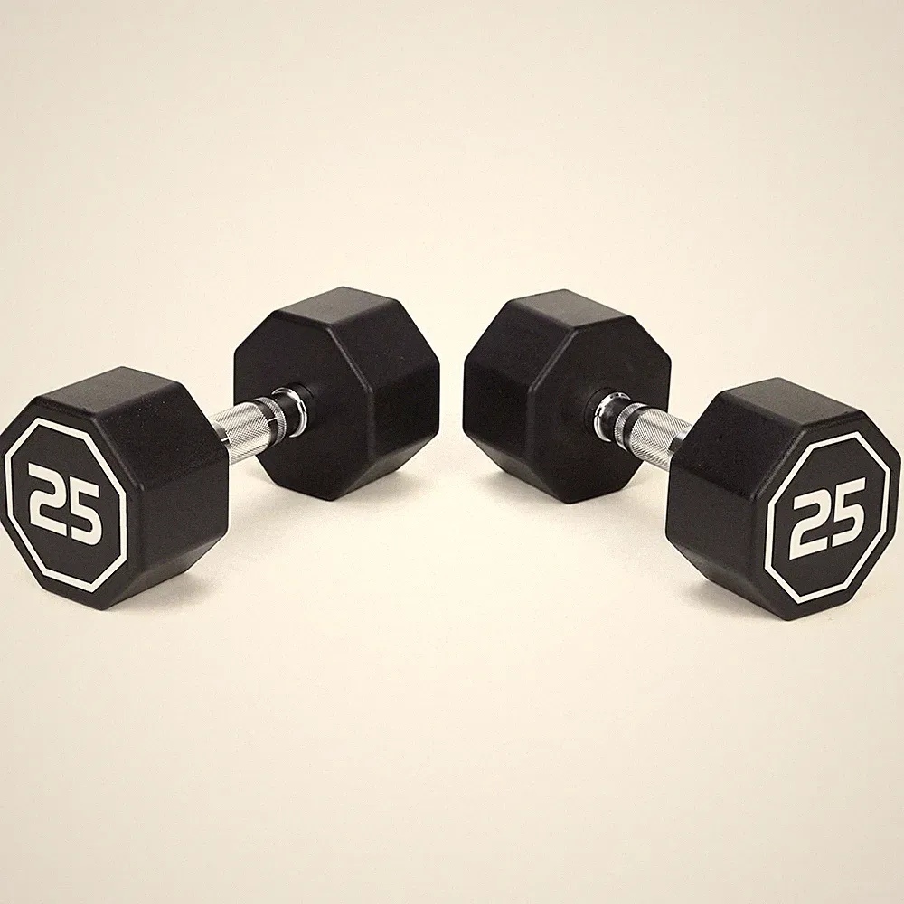 25 lbs Dumbbells Set of 2, Octagonal Hard Chrome Plated Handle