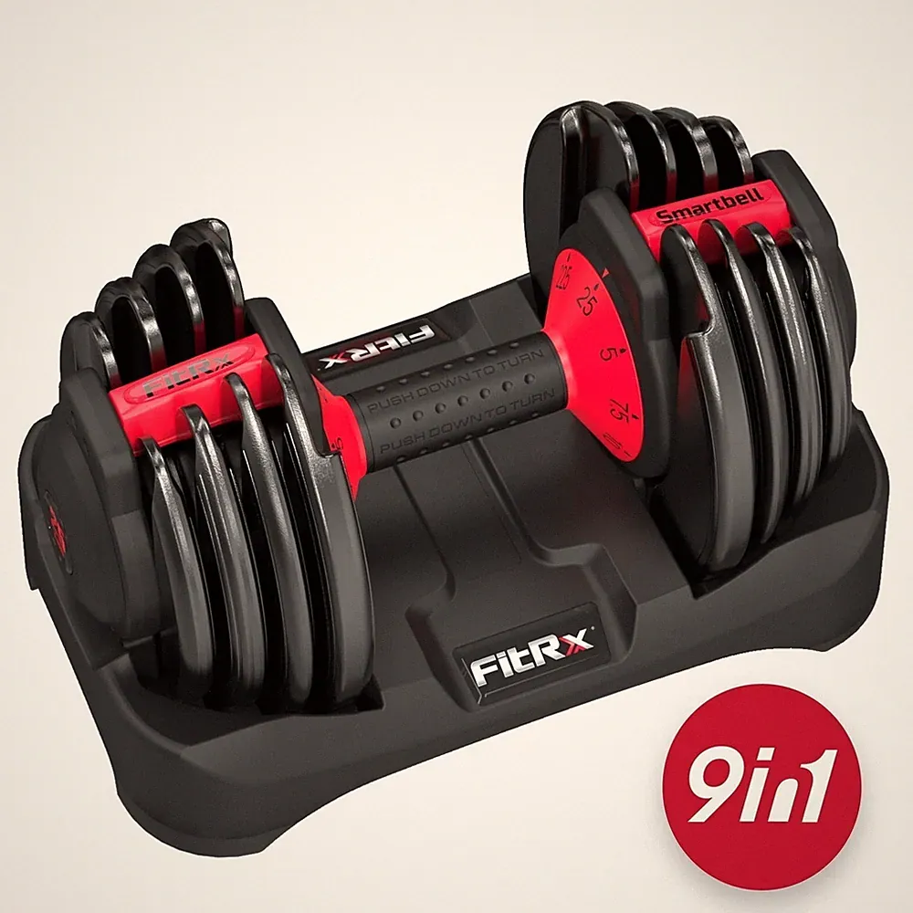 25lb Quick-Select 9-in-1 Adjustable Dumbbell 5-25lbs. Weight in 2.5lb Increments
