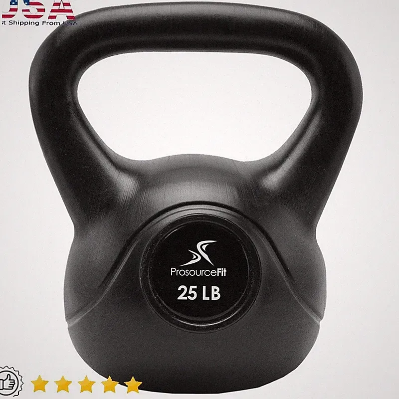 25LB Vinyl Coated Kettlebell Weight Home Gym Full Body Workout Strength Training