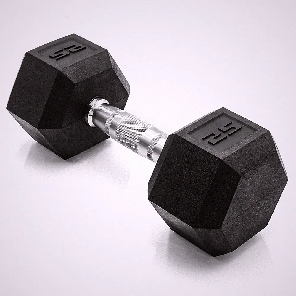 25lbs Coated Hex Dumbbell with Contoured Handle