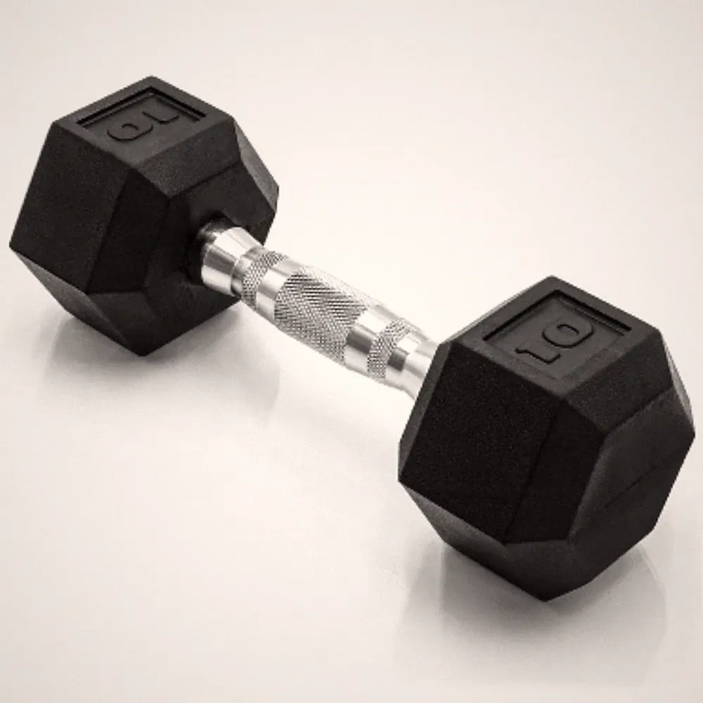 25lbs Coated Hex Dumbbell with Contoured Handle