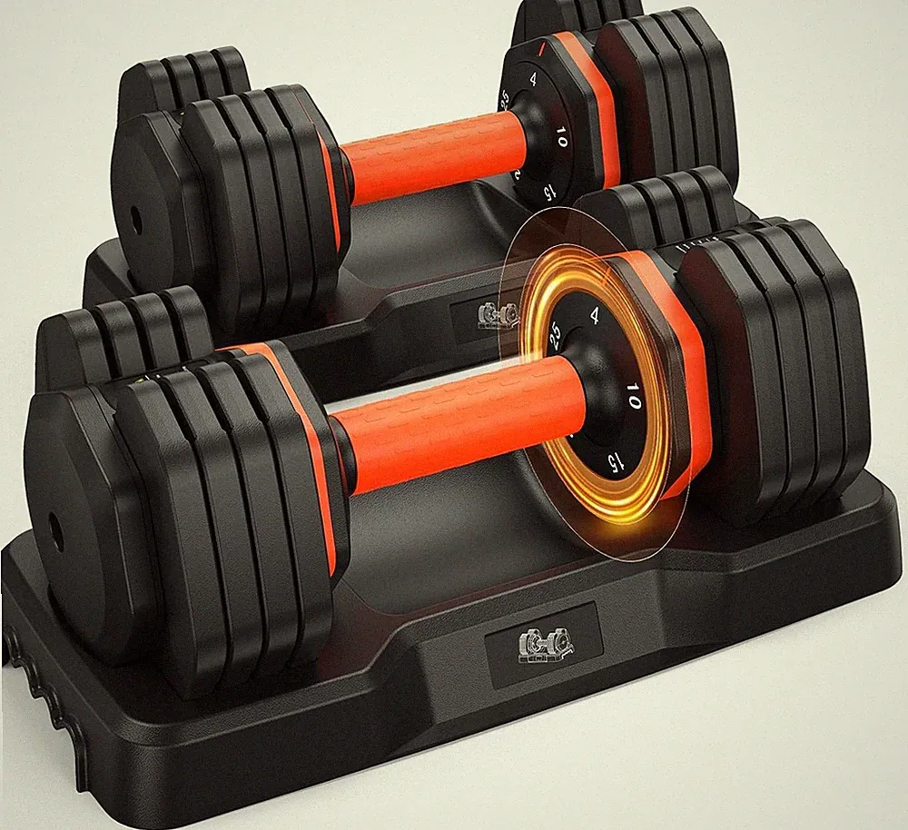 25lbs Weights Dumbbell Set with Anti-slip Silicone Grip and Storage Box 2PCS